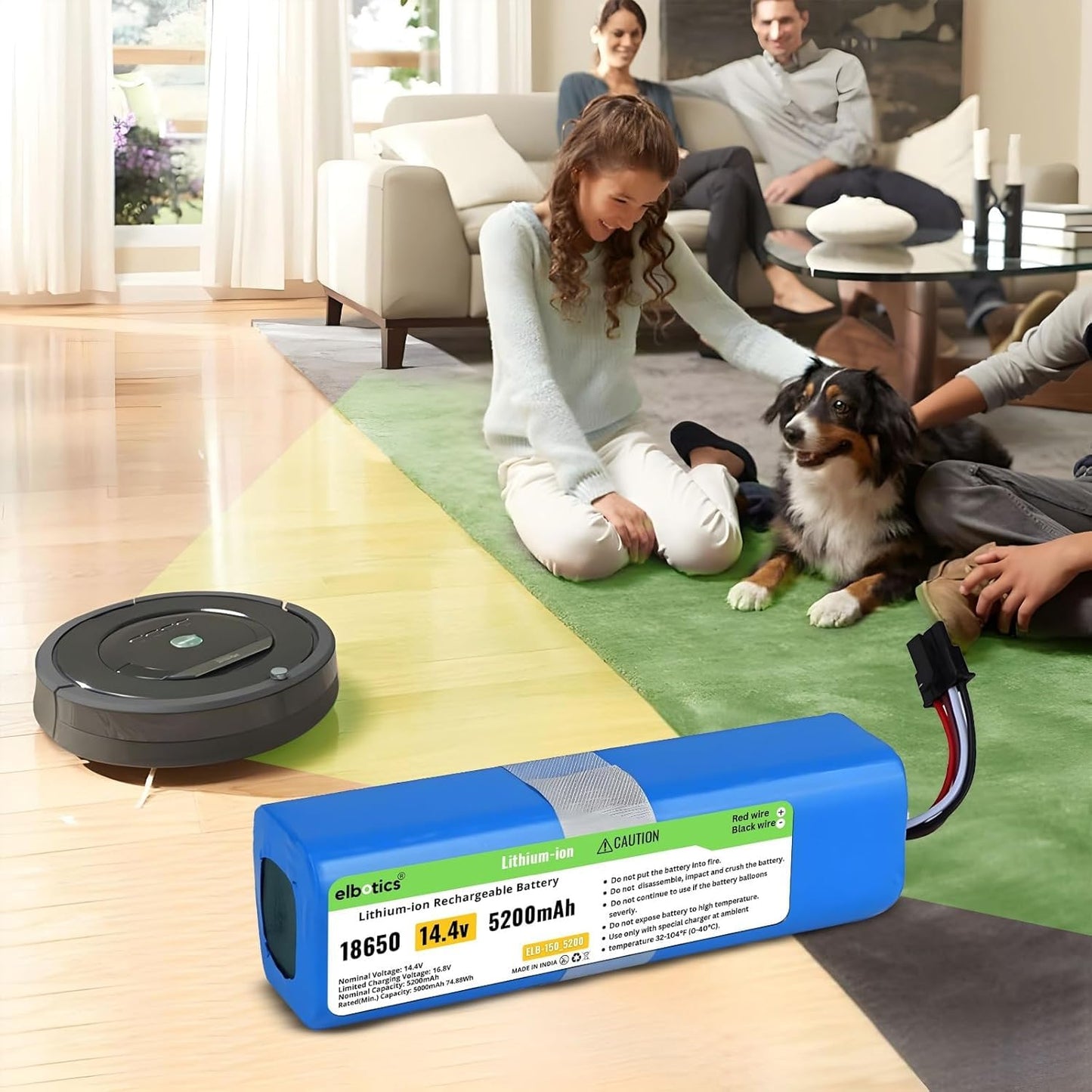 ELBOTICS 14.4V 5200mAh 74.88Wh Li-ion Replacement Battery Compatible with 360 S9, X90, X95, S10, RoboVac L10 & L70 Hybrid Robot Vacuum Cleaner