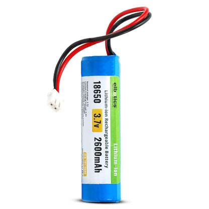 ELBOTICS 3.7V 2600mAh Li-ion Rechargeable Battery with XH2.54 Connector for DIY Electronics, Toys & Bluetooth Devices
