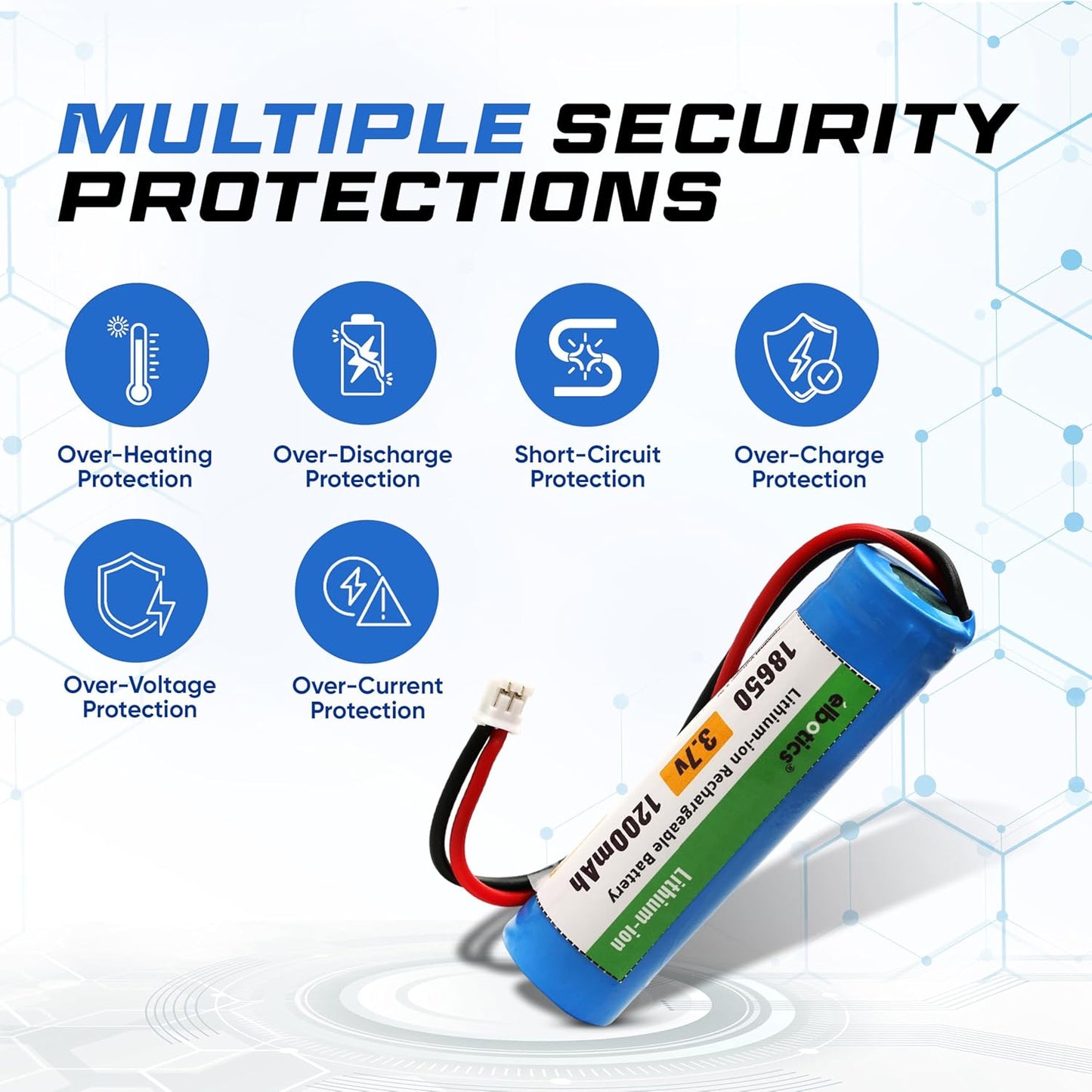 ELBOTICS 3.7V 1200mAh Li-ion Battery with PH2.0 Connector