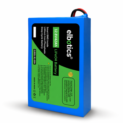 ELBOTICS 12.8V 42Ah LiFePO4 Lithium Battery for Solar & Inverter | 537.6Wh | Smart BMS | 2000+ Cycles | 3 Year Warranty