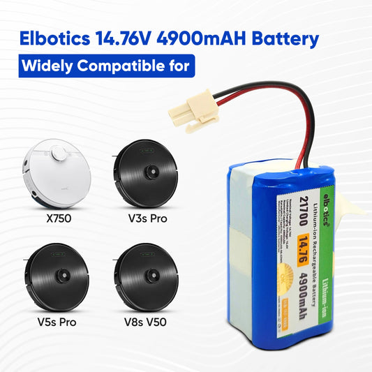 14.76V 4900mAh Lithium-ion Replacement Battery for A20, Pro T20s & T20s Pro Vacuum Cleaner High Capacity Durable Rechargeable