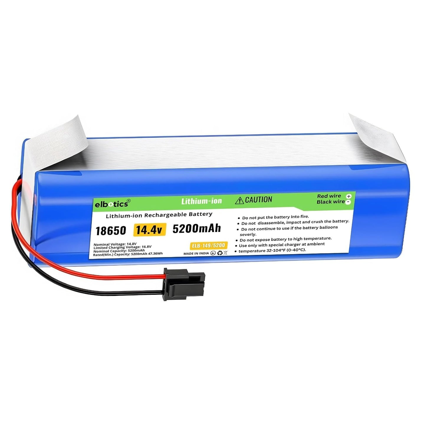 ELBOTICS 14.4V 5200mAh 74.88Wh Li-ion Replacement Battery Compatible with Eufy RoboVac X8, X8 Hybrid, X8 Hybrid White & X8 White Robot Vacuum Cleaner