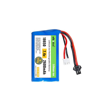 ELBOTICS 7.4V 2600mAh 15C Li-ion Rechargeable Battery with SM 2-Pin Plug for RC Cars, RC Boats, RC Trucks & RC Helicopters