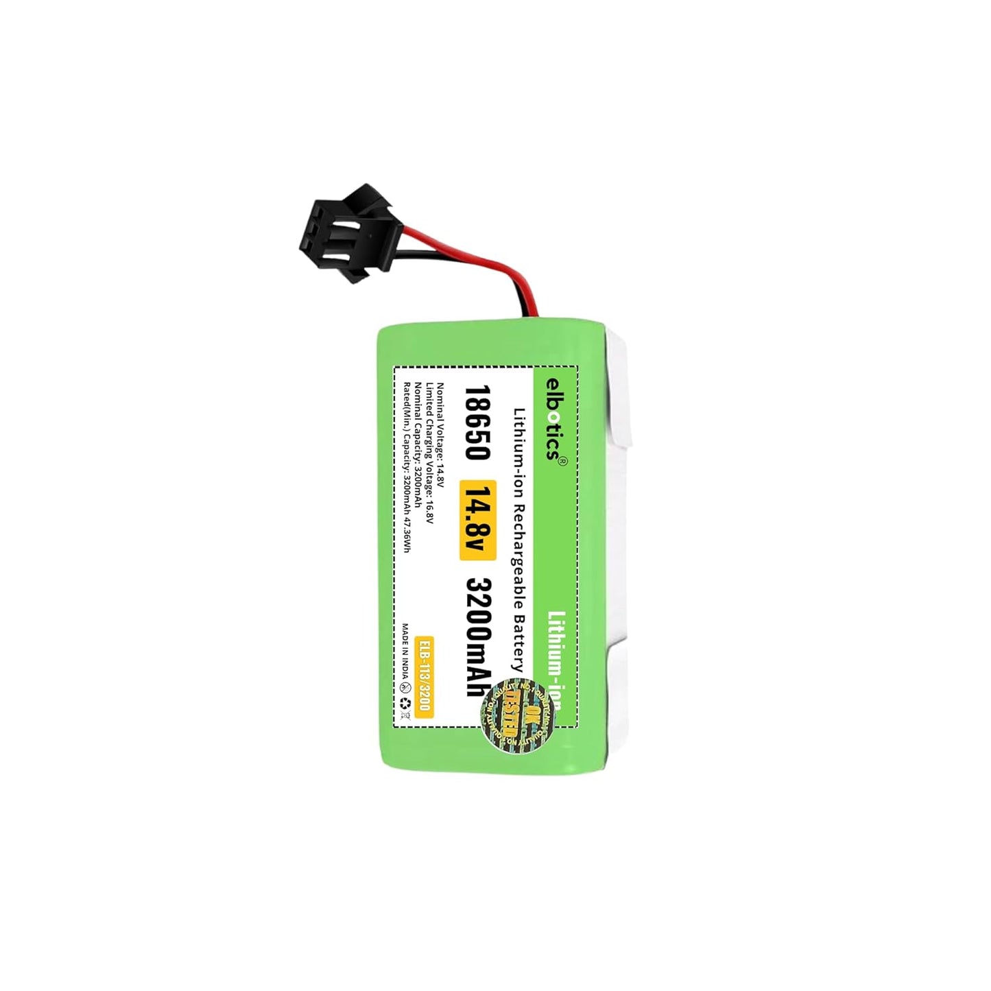 ELBOTICS 14.8V 3200mAh Li-ion Replacement Battery for Eufy RoboVac, Ecovacs Deebot, Coredy, Goovi & Amarey Robot Vacuum Cleaners