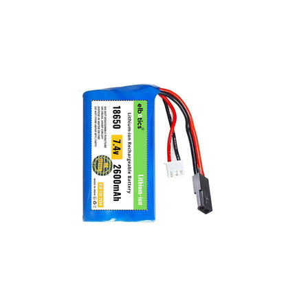 ELBOTICS 7.4V 2600mAh 2S 15C Li-ion Rechargeable Battery with 5500 Plug for RC Cars, RC Boats, RC Trucks & RC Vehicles