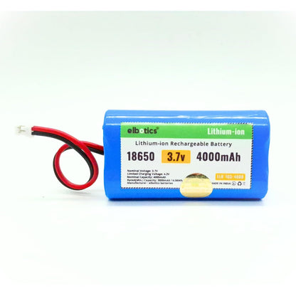 ELBOTICS 3.7V 4000mAh Li-ion Rechargeable Battery with JST PH2.0 2-Pin Connector