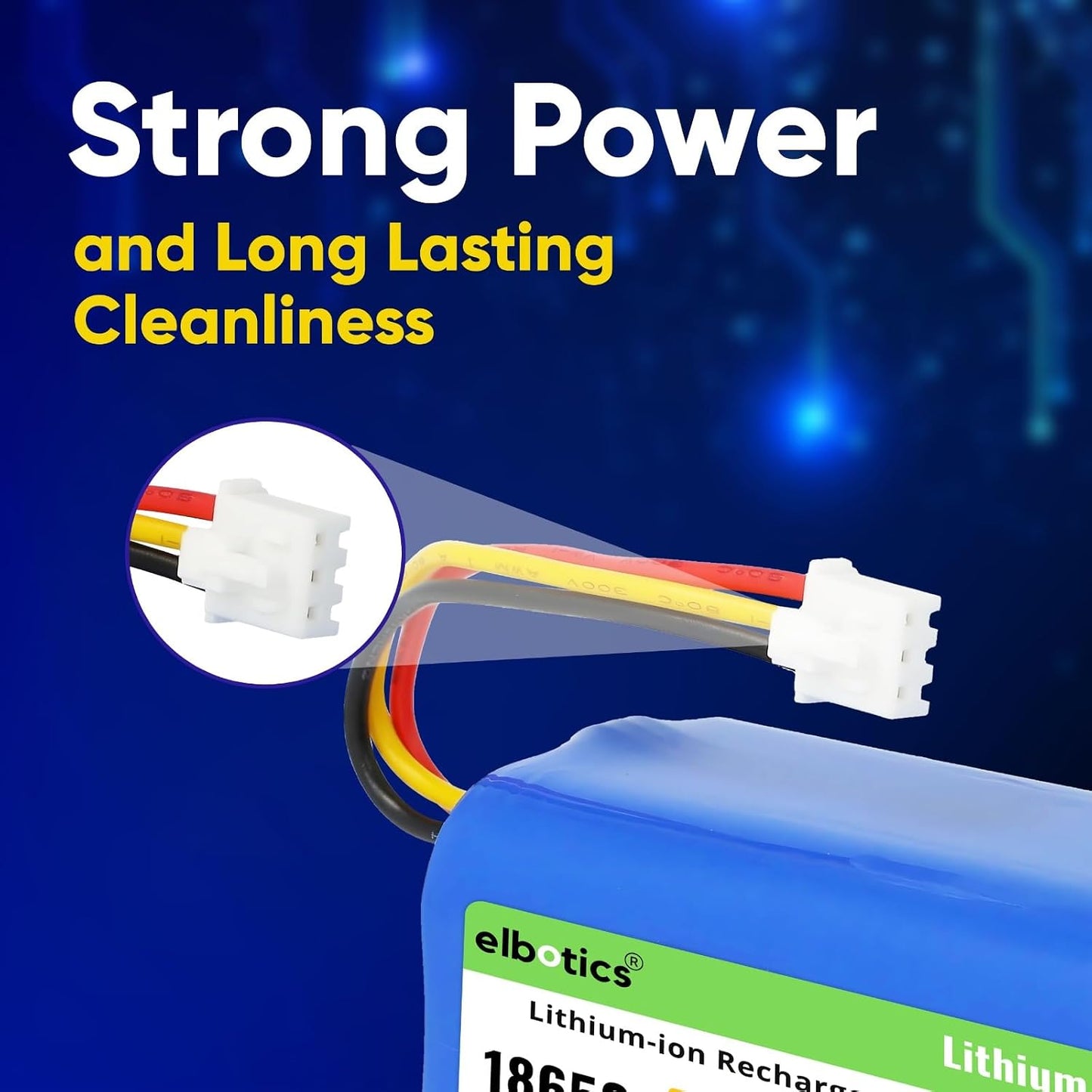 ELBOTICS 14.4V 3000mAh Li-ion Replacement Battery for Proscenic 820S, 800T, 830T, 830P, 820P, 820T, LIECTROUX C30B, E30B & Trifo Ironpie M6/M6+ Robot Vacuum