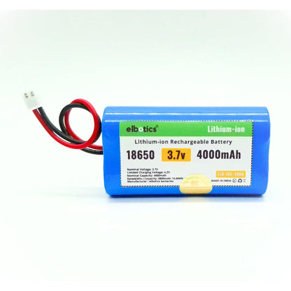ELBOTICS 3.7V 4000mAh Rechargeable Li-ion Battery with JST XH2.54 2-Pin Connector for Bluetooth Speakers, LED Lights & DIY Electronic