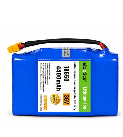 ELBOTICS 36V 4400mAh Lithium-Ion Rechargeable Battery Pack with BMS & XT60 Connector