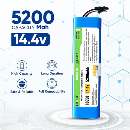 ELBOTICS 14.4V 5200mAh 74.88Wh Li-ion Replacement Battery Compatible with 360 S9, X90, X95, S10, RoboVac L10 & L70 Hybrid Robot Vacuum Cleaner