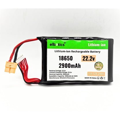 ELBOTICS 22.2V 2900mAh 6S Lithium-ion Rechargeable Battery Pack for Drones, Robotics, RC Vehicles & DIY Electronics