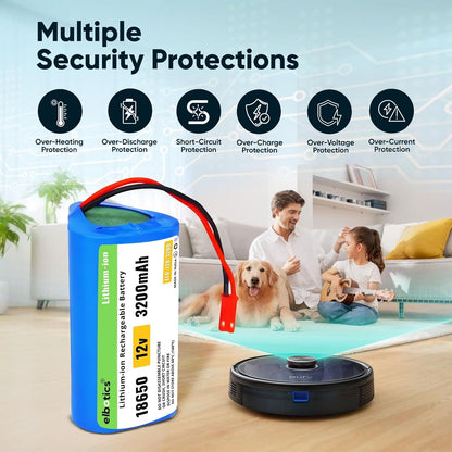 ELBOTICS 11.1V 3200mAh Li-ion Replacement Battery for Ecovacs & ILIFE V1, V3, V5, X3, X5, V5S, CW310, CEN250 Robot Vacuum Cleaner