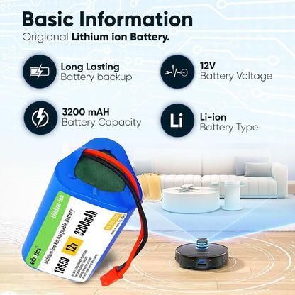 ELBOTICS 11.1V 3200mAh Li-ion Replacement Battery for Ecovacs & ILIFE V1, V3, V5, X3, X5, V5S, CW310, CEN250 Robot Vacuum Cleaner