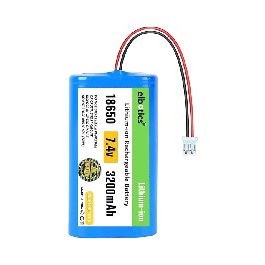 ELBOTICS 7.4V 3200mAh Li-ion Rechargeable Battery Pack with JST PH2.0 2-Pin Connector for RC Cars, RC Boats, RC Helicopters, Toys & Electronics
