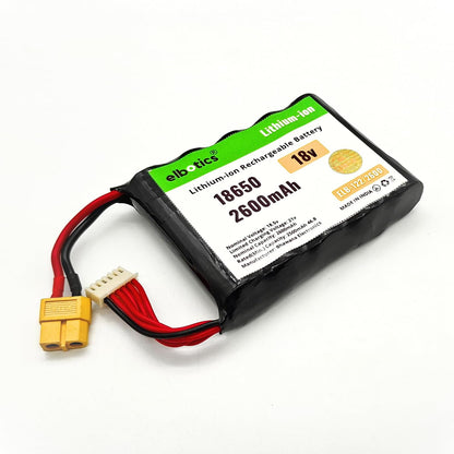ELBOTICS 18V 2600mAh Lithium-ion Rechargeable Battery Pack with XT60 Connector & BMS for Power Tools, E-Bikes, DIY Robotics & RC Cars