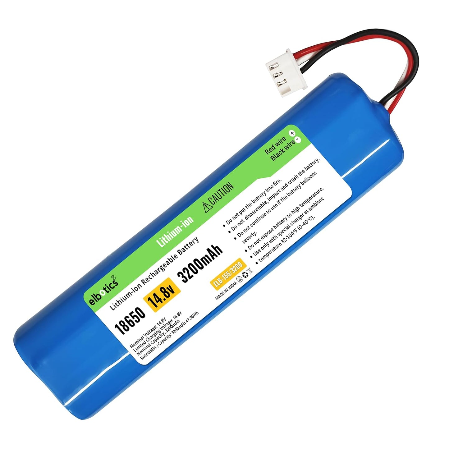 ELBOTICS 14.8V 3200mAh Li-ion Replacement Battery for Ecovacs Deebot N8, N8 Pro, Ozmo 900, 901, 905, 920, 930 & 937