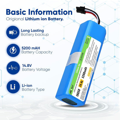 ELBOTICS 14.4V 5200mAh 74.88Wh Li-ion Replacement Battery Compatible with 360 S9, X90, X95, S10, RoboVac L10 & L70 Hybrid Robot Vacuum Cleaner