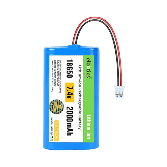 ELBOTICS 7.4V 2000mAh Li-ion Rechargeable Battery Pack with JST PH2.0 2-Pin Connector for RC Cars, RC Boats, RC Helicopters, Toys & Electronics