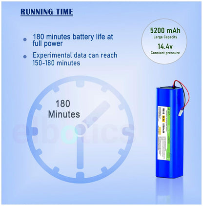 ELBOTICS 14.4V 5200mAh Li-ion Replacement Battery for Milagrow iMap 10 & iMap 10 Nano Robot Vacuum Cleaner