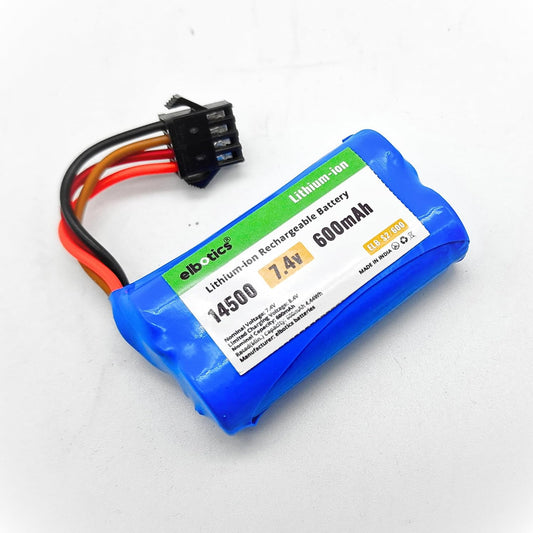 ELBOTICS 7.4V 600mAh 2S Li-ion Rechargeable Battery with SM-3P Plug & USB Charger for DE82, TK3086B, TK-3082B, G20601 RC Cars & Stunt Cars