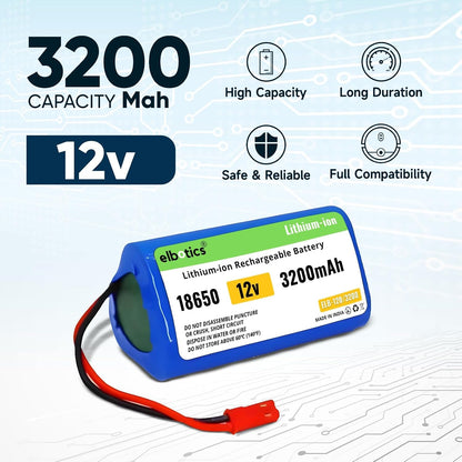 ELBOTICS 11.1V 3200mAh Li-ion Replacement Battery for Ecovacs & ILIFE V1, V3, V5, X3, X5, V5S, CW310, CEN250 Robot Vacuum Cleaner