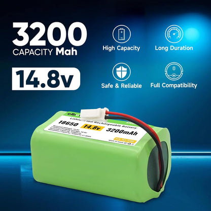 ELBOTICS 14.8V 3200mAh Li-ion Replacement Battery for ILIFE T10s, L35 Hybrid, L35 Hybrid+, LR20, LR30 Hybrid & LR30 Hybrid+ Robot Vacuum