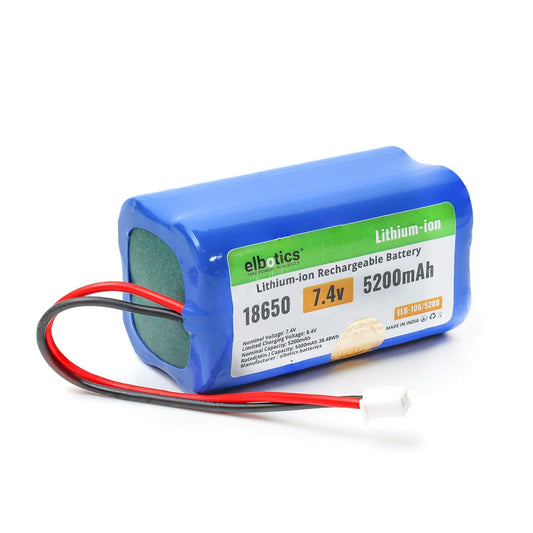 ELBOTICS 7.4V 5200mAh Li-ion Rechargeable Battery Pack with JST PH2.0 2-Pin Connector for RC Cars, RC Boats, RC Helicopters, Toys & Electronics