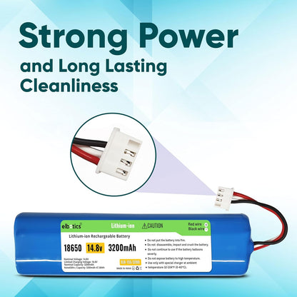 ELBOTICS 14.8V 3200mAh Li-ion Replacement Battery for Ecovacs Deebot N8, N8 Pro, Ozmo 900, 901, 905, 920, 930 & 937