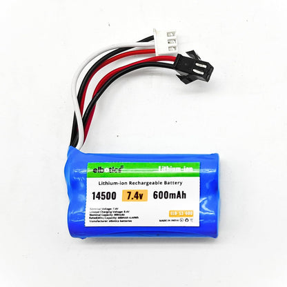 ELBOTICS 7.4V 600mAh 2S Li-ion Rechargeable Battery with SM-3P Plug for RC Cars