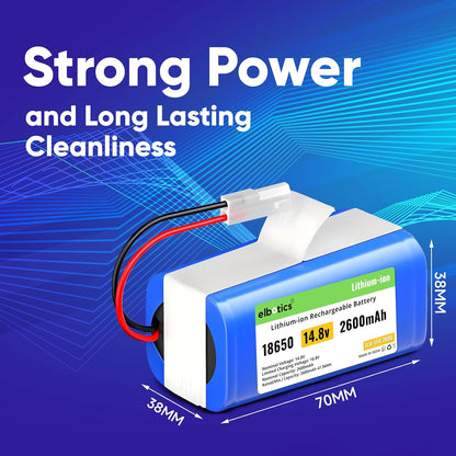 ELBOTICS 14.8V 2600mAh Li-ion Replacement Battery for Xiaomi Mijia G1 Mi Robot Vacuum Mop Essential, Panasonic, Phicomm, Puppyoo & Flyco