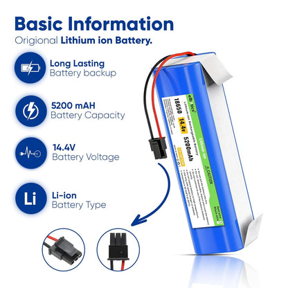 ELBOTICS 14.4V 5200mAh 74.88Wh Li-ion Replacement Battery Compatible with Eufy RoboVac X8, X8 Hybrid, X8 Hybrid White & X8 White Robot Vacuum Cleaner