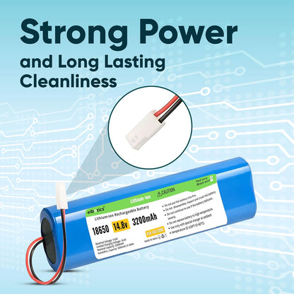 ELBOTICS 14.4V 3200mAh 47.36Wh Li-ion Replacement Battery Compatible with Milagrow i Map 9 Qihoo 360 S6, 360 S8 & 360 S8 Plus Robot Vacuum and Mop Cleaner
