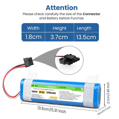 ELBOTICS 14.4V 3200mAh 47.36Wh Li-ion Replacement Battery for ILIFE A11, Cecotec Conga 3290 Series, Xiaomi Mi Robot Vacuum Mop Pro, Viomi V2/V3/SE & Wyze WVCR200S