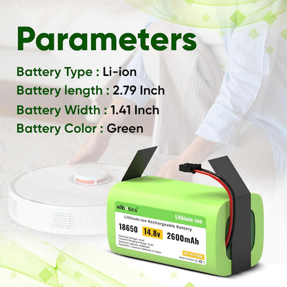 ELBOTICS 14.8V 2600mAh Li-ion Replacement Battery for Eufy RoboVac, Ecovacs Deebot, Coredy, Amarey & Goovi Robot Vacuum Cleaners