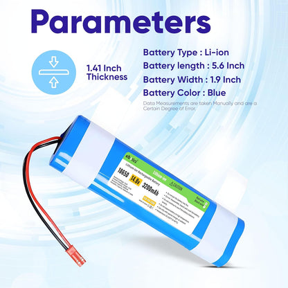 ELBOTICS 14.8V 3200mAh Li-ion Replacement Battery for ILIFE V3s Pro, V5s Pro, V50, V8s, X750 & V40 Robot Vacuum Cleaner