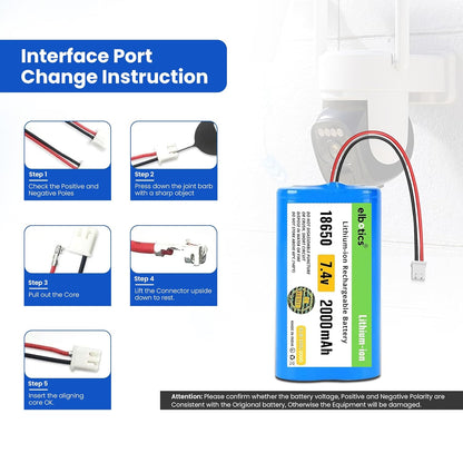 ELBOTICS 7.4V 2000mAh Li-ion Rechargeable Battery Pack with JST XH2.54 2-Pin Connector for RC Cars, RC Boats, RC Helicopters, Toys & Electronics