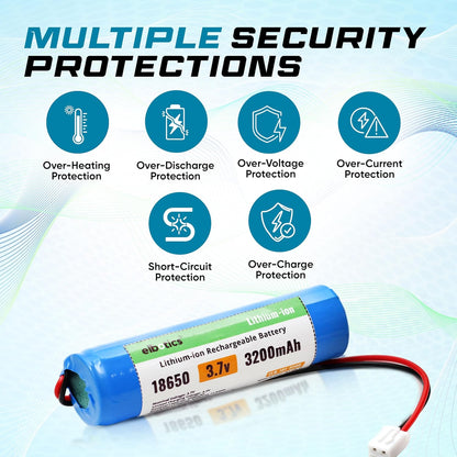 ELBOTICS 3.7V 3200mAh Li-ion Rechargeable Battery with XH2.54 2-Pin Connector