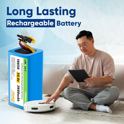 ELBOTICS 14.4V 2600mAh 37.44Wh Li-ion Replacement Battery Compatible with Cecotec Conga 1290 1390 1490 1590, Lifero RX9, 360 S5 S7 Pro T90 Robot Vacuum
