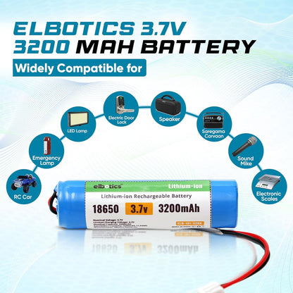 ELBOTICS 3.7V 3200mAh Li-ion Rechargeable Battery with XH2.54 2-Pin Connector