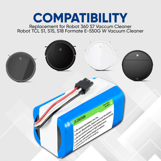 ELBOTICS 14.8V 3200mAh Li-ion Replacement Battery Pack for Qihoo 360 S5, S7, S7 Pro, T9, T90 & X9 Robot Vacuum Cleaner