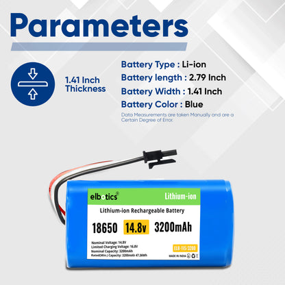 ELBOTICS 14.8V 3200mAh Li-ion Replacement Battery Pack for Qihoo 360 S5, S7, S7 Pro, T9, T90 & X9 Robot Vacuum Cleaner